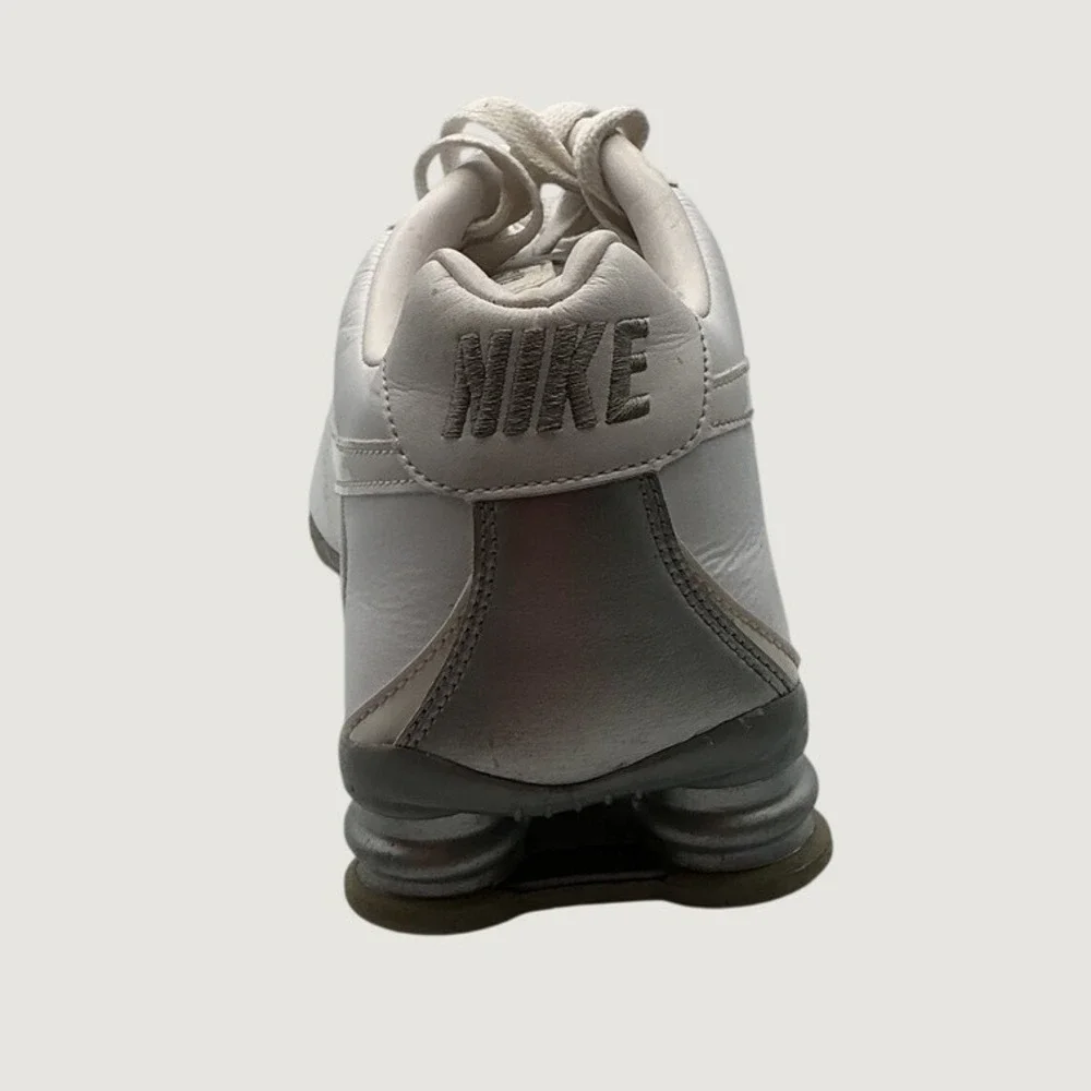 Nike Shox Rivalry White Metallic Silver Leather Sneakers 343900-111 Mens 9.5